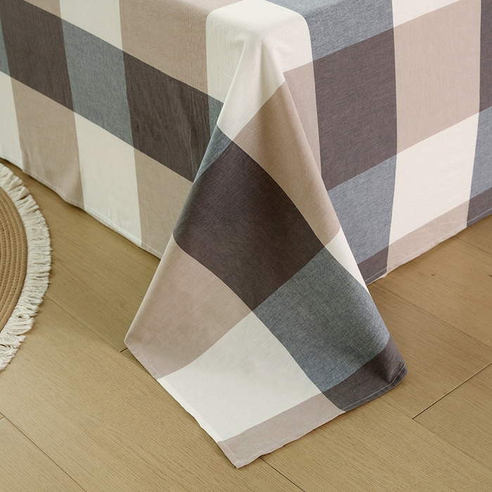 91家纺网 家纺一手货源 找家纺 恋之语家纺 2025新款全棉纯棉色织床单单品单床单床单单件 蓝大格