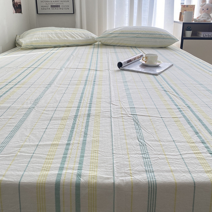 91家纺网 家纺一手货源 找家纺 艾咪-Amy ntmy 2025新款全棉纯棉色织水洗棉单品-平铺款 漫悠黄绿