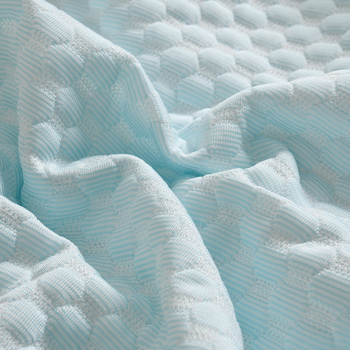 91家纺网 家纺一手货源 找家纺 艾兜坊 2025新款凉豆豆双人枕套 极简-浅蓝