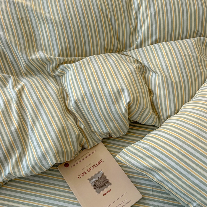 91家纺网 家纺一手货源 找家纺 恋之语 2025新款全棉纯棉色织被套单品单被套被套单件 简约芳菲