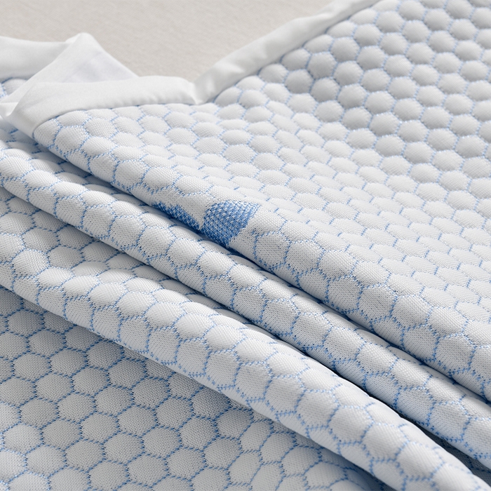 91家纺网 家纺一手货源 找家纺 艾兜坊 2025新款凉豆豆双人枕套 极简小熊-蓝