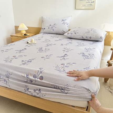 布柔 2025新款100%全棉纯棉老粗布绣花印花凉席单品床笠 芳华床笠
