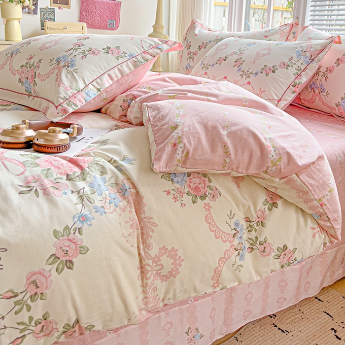 91家纺网 家纺一手货源 找家纺 暖芯优选 2025新款全棉纯棉一字绣四件套系列 半夏清风