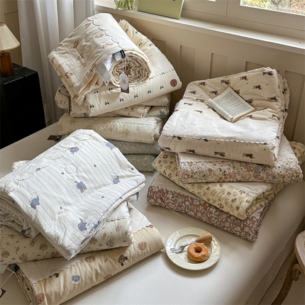 91家纺网 家纺一手货源 找家纺 （总）暖生活 2025新款60支全棉单层纱大豆被