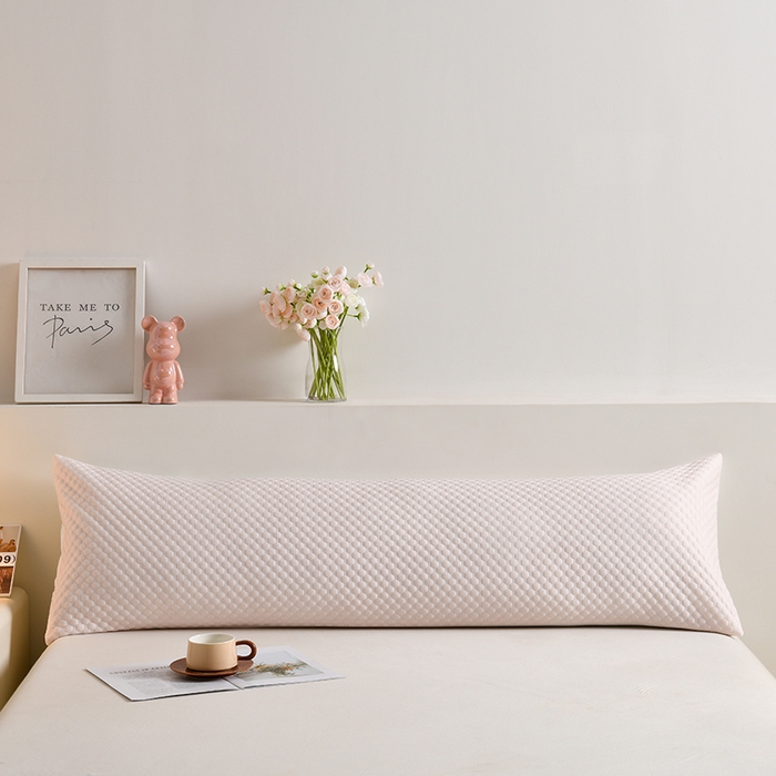 91家纺网 家纺一手货源 找家纺 艾兜坊 2025新款凉豆豆双人枕套 极简-浅粉