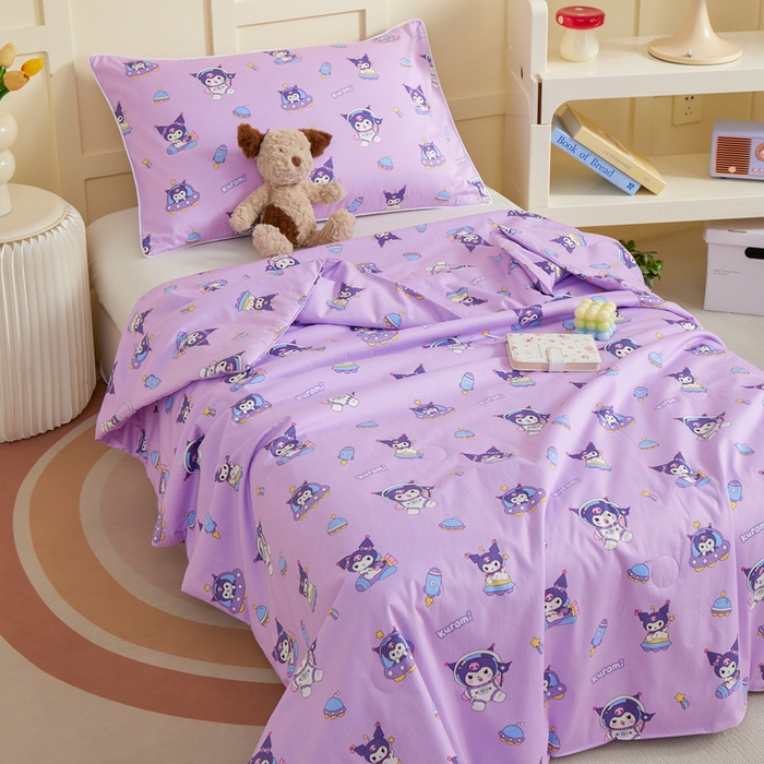 91家纺网 家纺一手货源 找家纺 ds生活馆 2025新款儿童学生纯棉精梳棉系列单夏被 太空库洛米