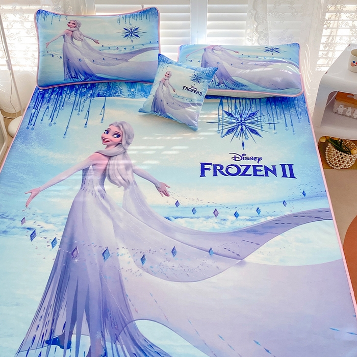 91家纺网 家纺一手货源 找家纺 ds生活馆 2025新款大版卡通牛奶丝凉席艾莎女王