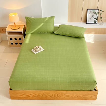 91家纺网 家纺一手货源 找家纺 （总）春皖家纺 2025新款A类全棉简约老粗纱布四件套风格一-普通款单床笠