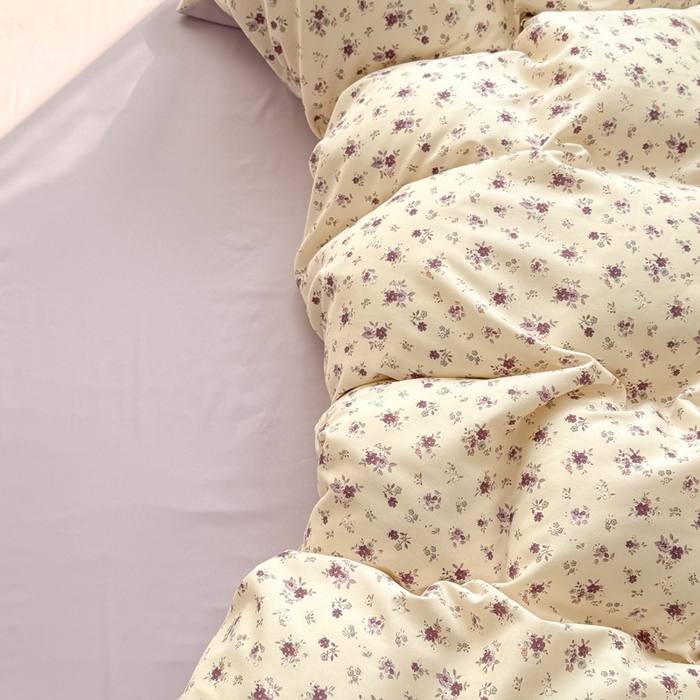 91家纺网 家纺一手货源 找家纺 丝芙妮家居2025新款水洗针织棉双层纱印花四件套 春野花苑