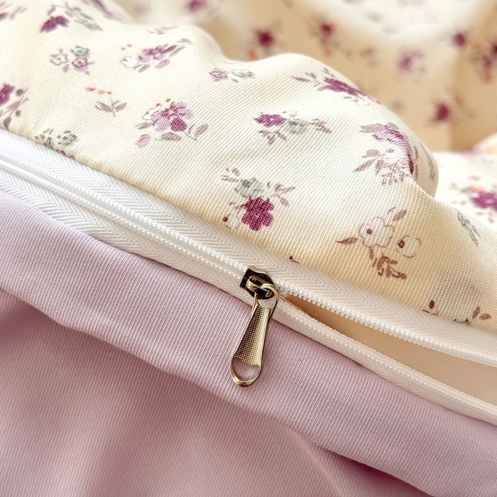 91家纺网 家纺一手货源 找家纺 丝芙妮家居2025新款水洗针织棉双层纱印花四件套 春野花苑