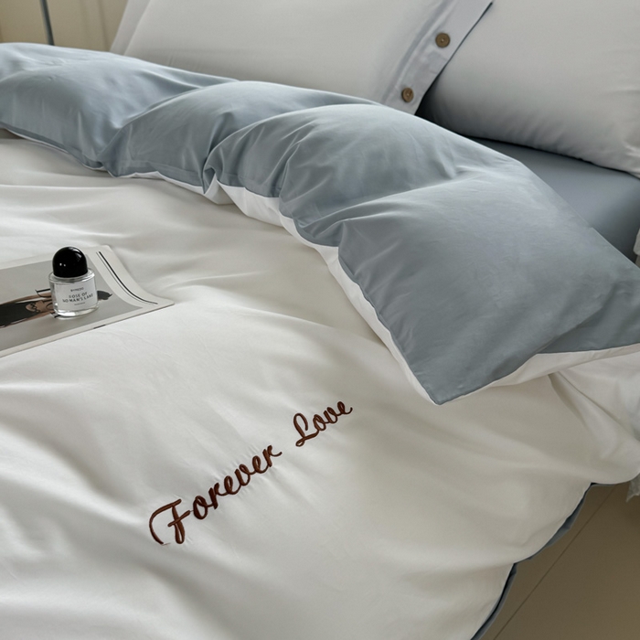 91家纺网 家纺一手货源 找家纺 （总）艾迪尚家纺 2025新款A类纯色双拼长绒棉纯棉刺绣系列单品被套 被套单件（有单品 可定制）