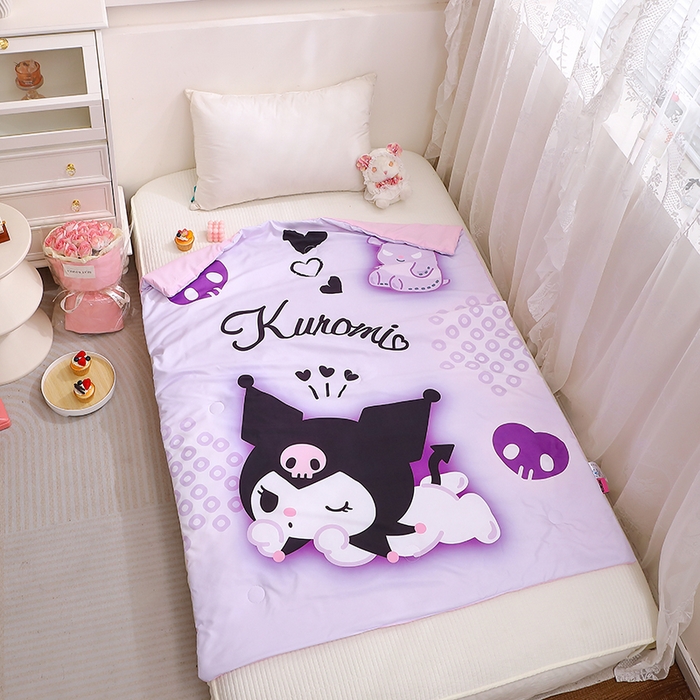 91家纺网 家纺一手货源 找家纺 2025新款三丽鸥正版授权库洛米儿童大版夏被夏凉被凉感天丝空调被夏凉被幼儿园午睡凉席夏被三件套 库洛米-魔法