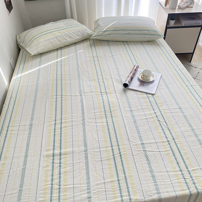 91家纺网 家纺一手货源 找家纺 艾咪-Amy ntmy 2025新款全棉纯棉色织水洗棉单品-平铺款 漫悠黄绿