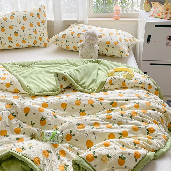 91家纺网 家纺一手货源 找家纺 美澳家纺 2025新款水洗棉印花夏被夏凉被空调被 小橘子