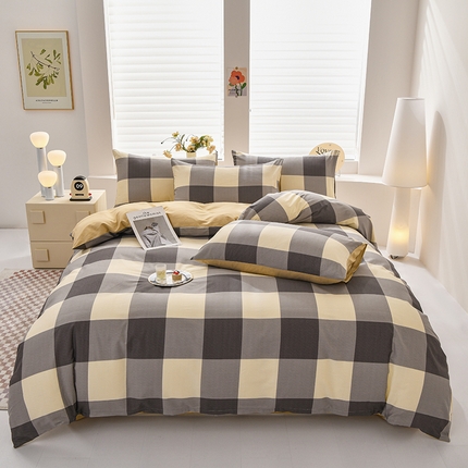 91家纺网 家纺一手货源 找家纺 （总）宇彬家纺 2026直播新款13070全棉纯棉印花床单床笠款四件套和单被套喷气清新简约（缩水足可定做）