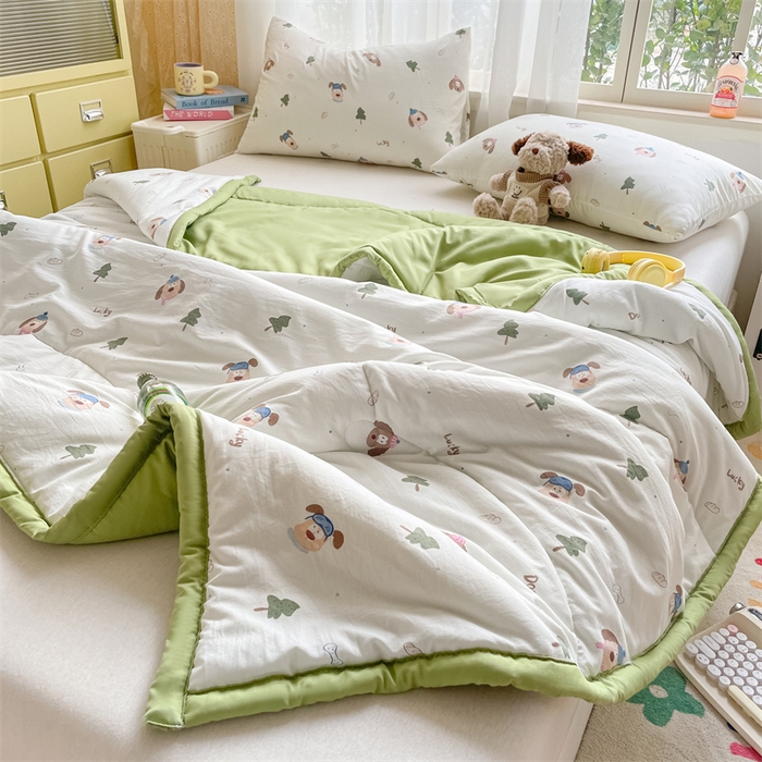 91家纺网 家纺一手货源 找家纺 美澳家纺 2025新款水洗棉印花夏被夏凉被空调被 幸运狗