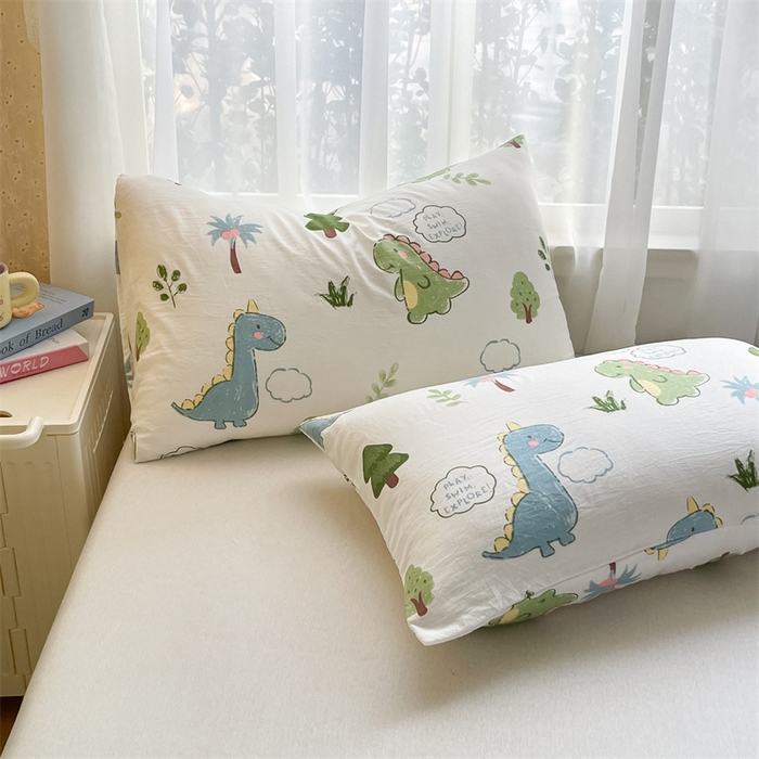 91家纺网 家纺一手货源 找家纺 美澳家纺 2025新款水洗棉印花夏被夏凉被空调被 小恐龙