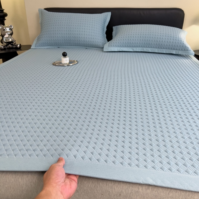 91家纺网 家纺一手货源 找家纺 （总）席世家 2025新款凉感席冰豆豆席子三套件凉席床笠