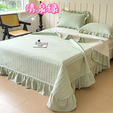 91家纺网 家纺一手货源 找家纺 （总）希朵家纺 2025新款麻夫格床盖三件套