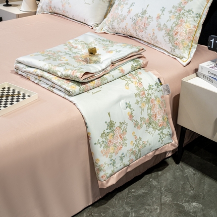 91家纺网 家纺一手货源 找家纺 （总）归属2025新款水洗真丝夏被四件套空调被夏凉被