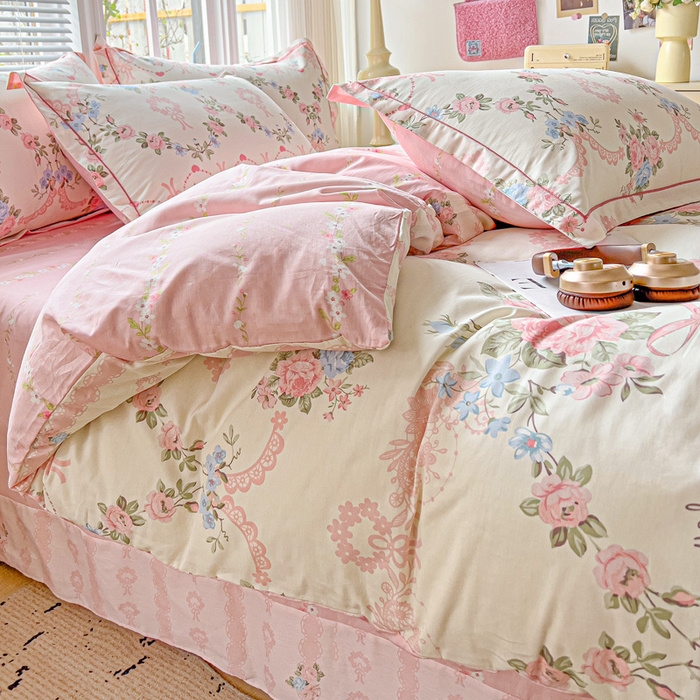 91家纺网 家纺一手货源 找家纺 暖芯优选 2025新款全棉纯棉一字绣四件套系列 半夏清风