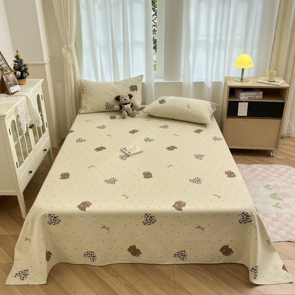 91家纺网 家纺一手货源 找家纺 总 新印象 2025新款原棉包边工艺款老粗布床单三件套