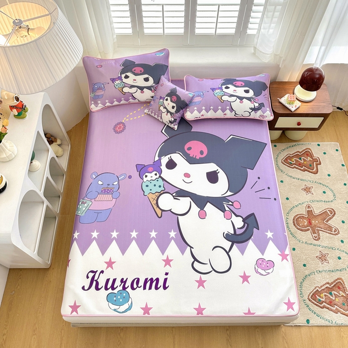 91家纺网 家纺一手货源 找家纺 ds生活馆 2025新款大版卡通牛奶丝凉席冰激凌库洛米