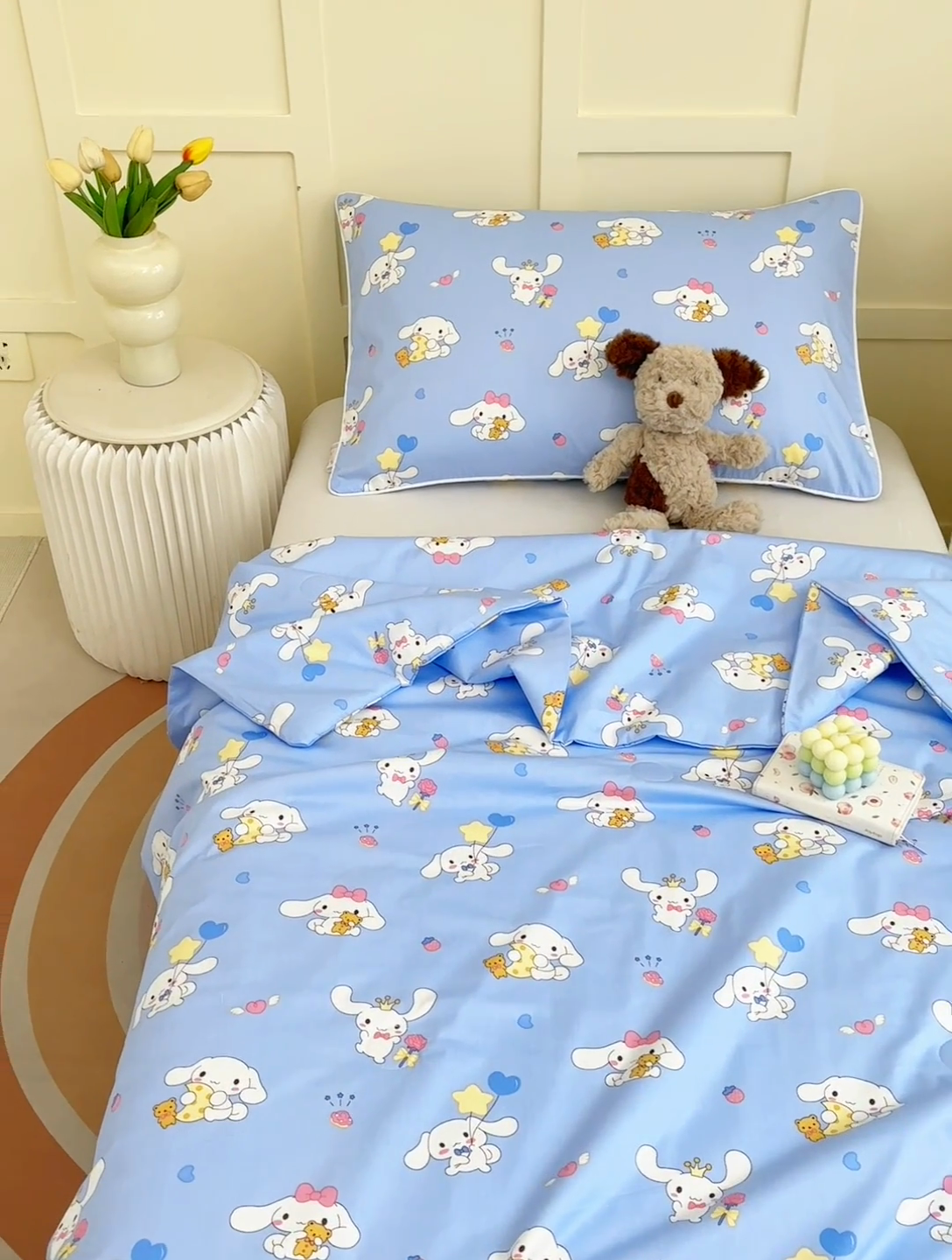 91家纺网 家纺一手货源 找家纺 ds生活馆 2025新款儿童纯棉精梳棉系列单夏被 玩具玉桂狗