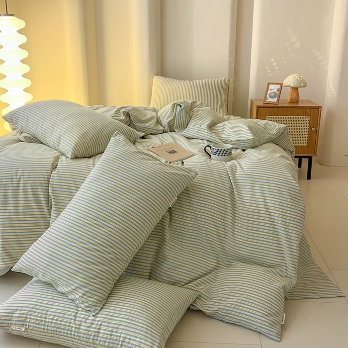 91家纺网 家纺一手货源 找家纺 恋之语 2025新款全棉纯棉色织被套单品单被套被套单件 简约芳菲