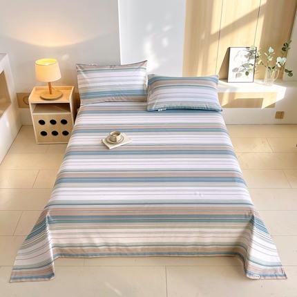 91家纺网 家纺一手货源 找家纺 （总）春皖家纺 2025新款A类全棉简约老粗纱布四件套风格一-普通款单床单