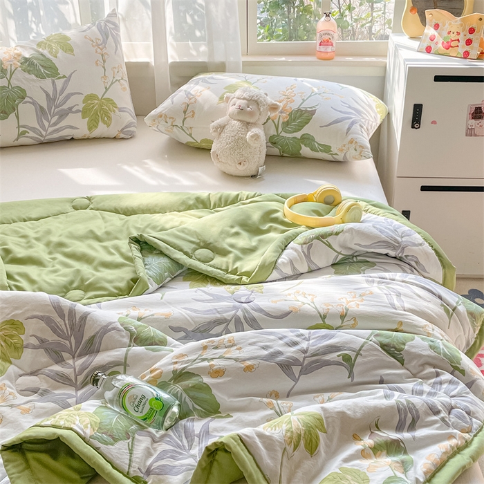 91家纺网 家纺一手货源 找家纺 美澳家纺 2025新款水洗棉印花夏被夏凉被空调被 夏日风情