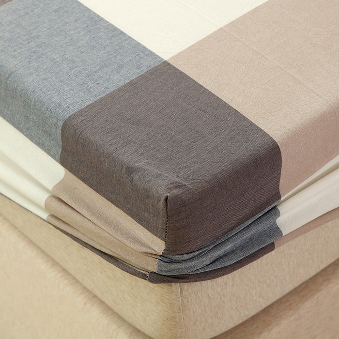 91家纺网 家纺一手货源 找家纺 恋之语 2025新款全棉纯棉色织床笠单品单床笠床笠单件 蓝大格