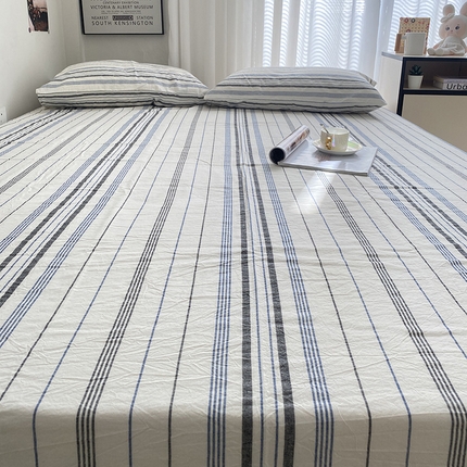 91家纺网 家纺一手货源 找家纺 艾咪-Amy ntmy 2025新款全棉纯棉色织水洗棉单品-平铺款 漫悠蓝灰