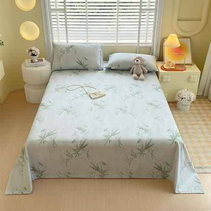 91家纺网 家纺一手货源 找家纺 （总）春皖家纺 2025新款A类全棉简约老粗纱布四件套风格一-普通款单床单