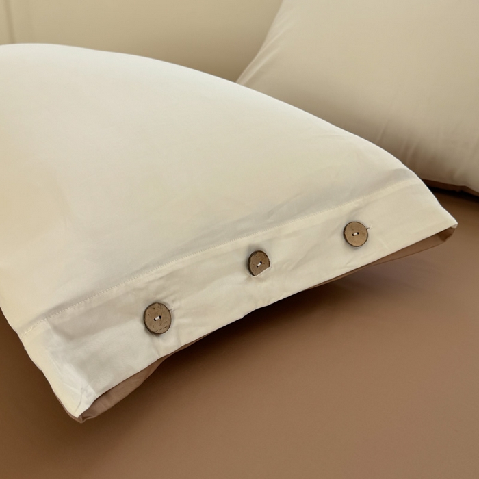 91家纺网 家纺一手货源 找家纺 2025新款A类纯色双拼长绒棉纯棉刺绣四件套 奶驼逸居