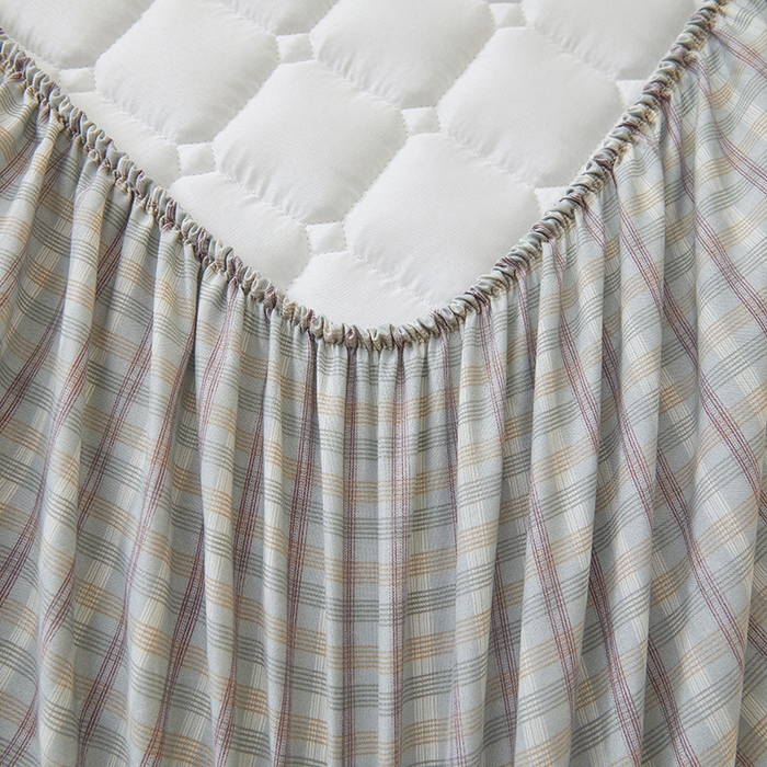 91家纺网 家纺一手货源 找家纺 喜居家纺2025新款A类水洗棉夹棉棉花床笠垫 棉-乐可灰