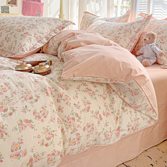 91家纺网 家纺一手货源 找家纺 暖芯优选 2025新款全棉纯棉一字绣四件套系列 花舞轻盈