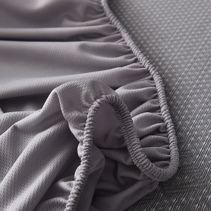 91家纺网 家纺一手货源 找家纺 绒多多 2025新款A类凉感冰豆豆席子凉席床笠款 雾霾蓝