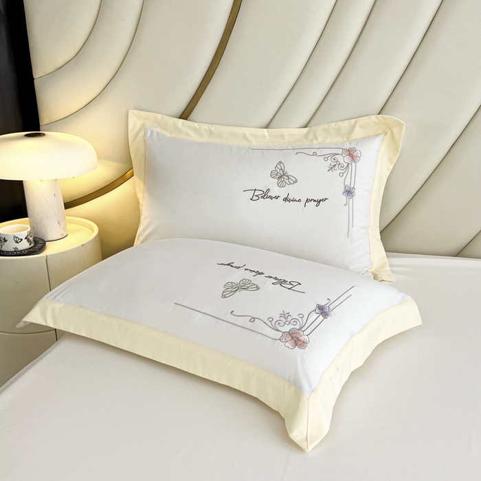 91家纺网 家纺一手货源 找家纺 恋之语 2025新款水洗棉刺绣四件套-锦绣花 锦绣花-香槟