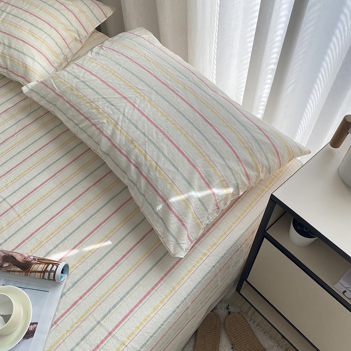 91家纺网 家纺一手货源 找家纺 艾咪-Amy ntmy 2025新款全棉纯棉色织水洗棉单品-平铺款 且乐粉