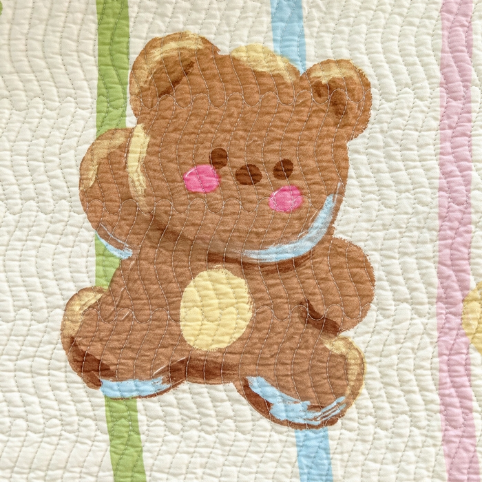 91家纺网 家纺一手货源 找家纺 羽爱家纺 2025全棉13372新疆棉花床盖三件套熊兔子