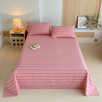 91家纺网 家纺一手货源 找家纺 （总）春皖家纺 2025新款A类全棉简约老粗纱布四件套风格一-普通款单床单