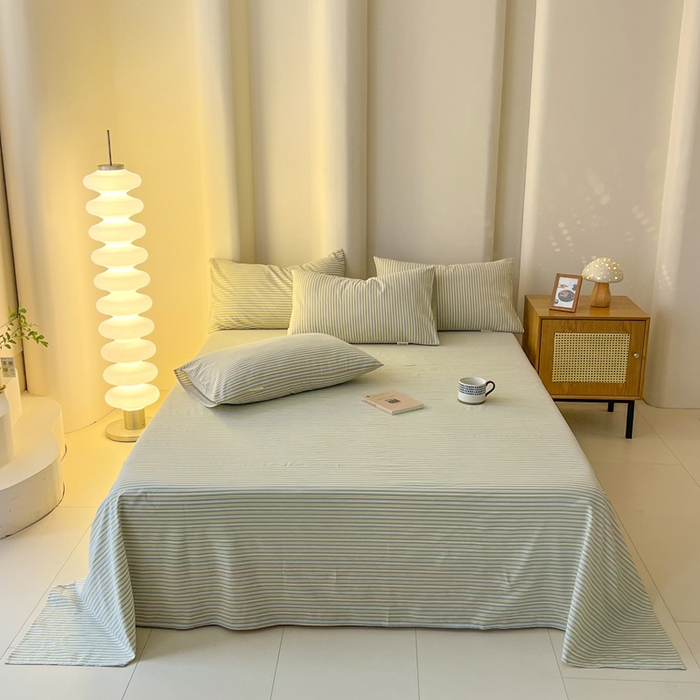 91家纺网 家纺一手货源 找家纺 恋之语家纺 2025新款全棉纯棉色织床单单品单床单床单单件 简约芳菲