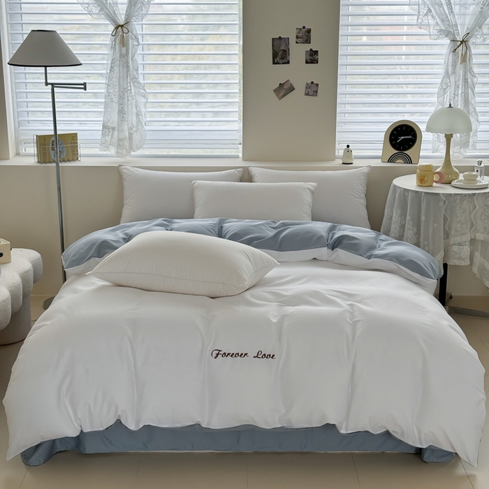 91家纺网 家纺一手货源 找家纺 （总）艾迪尚家纺 2025新款A类纯色双拼长绒棉纯棉刺绣系列单品床单 床单单件（有单品 可定制）