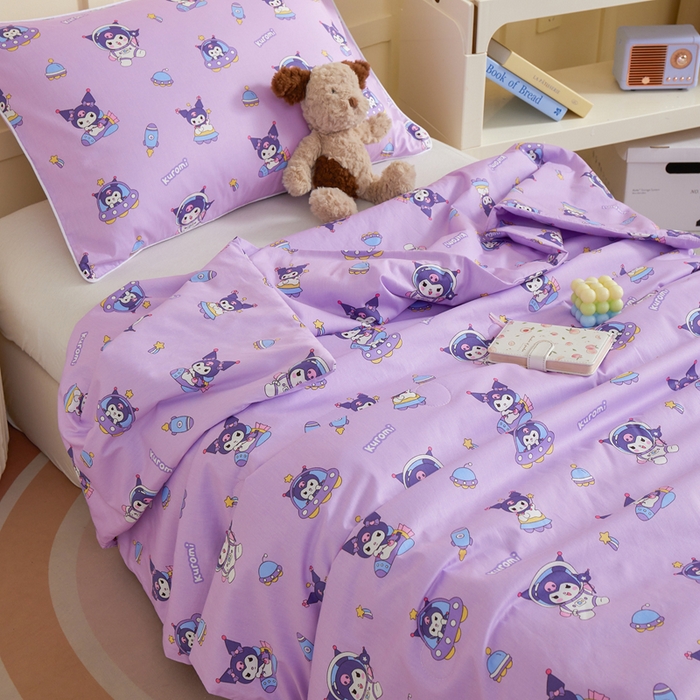 91家纺网 家纺一手货源 找家纺 ds生活馆 2025新款儿童学生纯棉精梳棉系列单夏被 太空库洛米