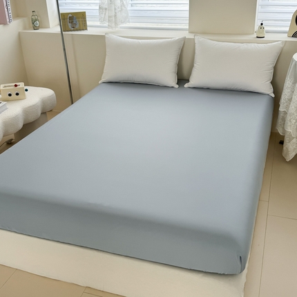 艾迪尚家纺 2025新款A类纯色双拼长绒棉纯棉刺绣系列单品床笠 床笠单件（有单品 可定制） 杏灰双韵