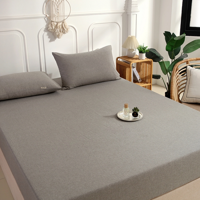 91家纺网 家纺一手货源 找家纺 恋之语 2025新款全棉纯棉色织床笠单品单床笠床笠单件 冰山灰