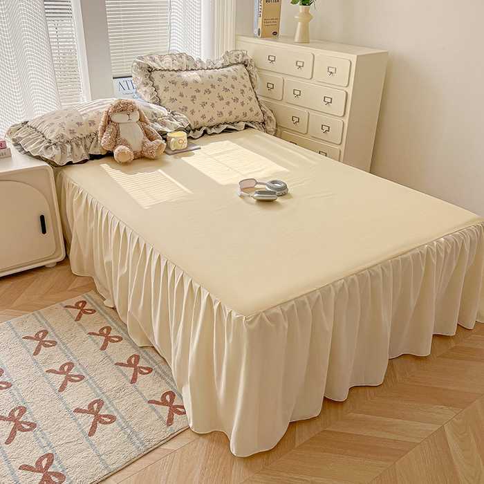 91家纺网 家纺一手货源 找家纺 眠帛家居 2025新款A类法式皱皱纱小清新蕾丝花边四件套 芬芳