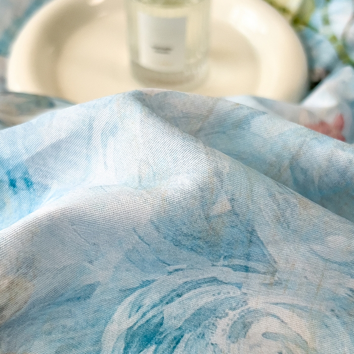 91家纺网 家纺一手货源 找家纺 芃成家纺 2025新款A类莱赛尔天丝棉四件套 春色写意-兰