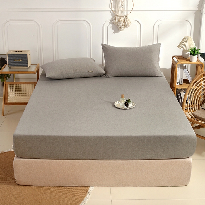 91家纺网 家纺一手货源 找家纺 恋之语 2025新款全棉纯棉色织床笠单品单床笠床笠单件 冰山灰